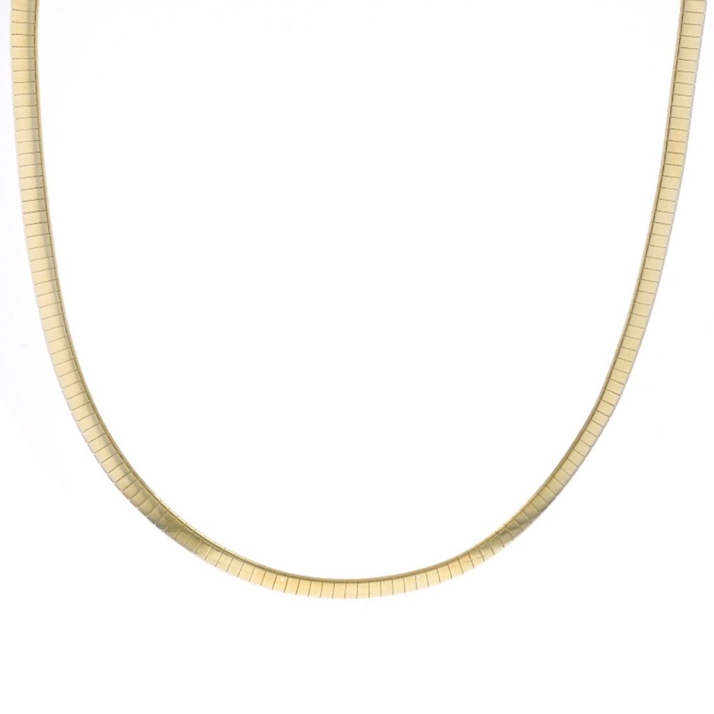 Yellow Gold Omega Chain Necklace 16" - 14k Italy